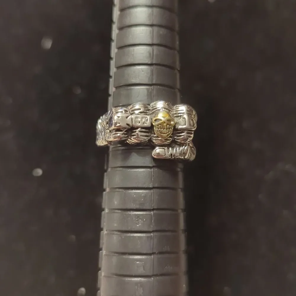 European and American Personalized Retro Skeleton Fist Ring Titanium Steel Motor